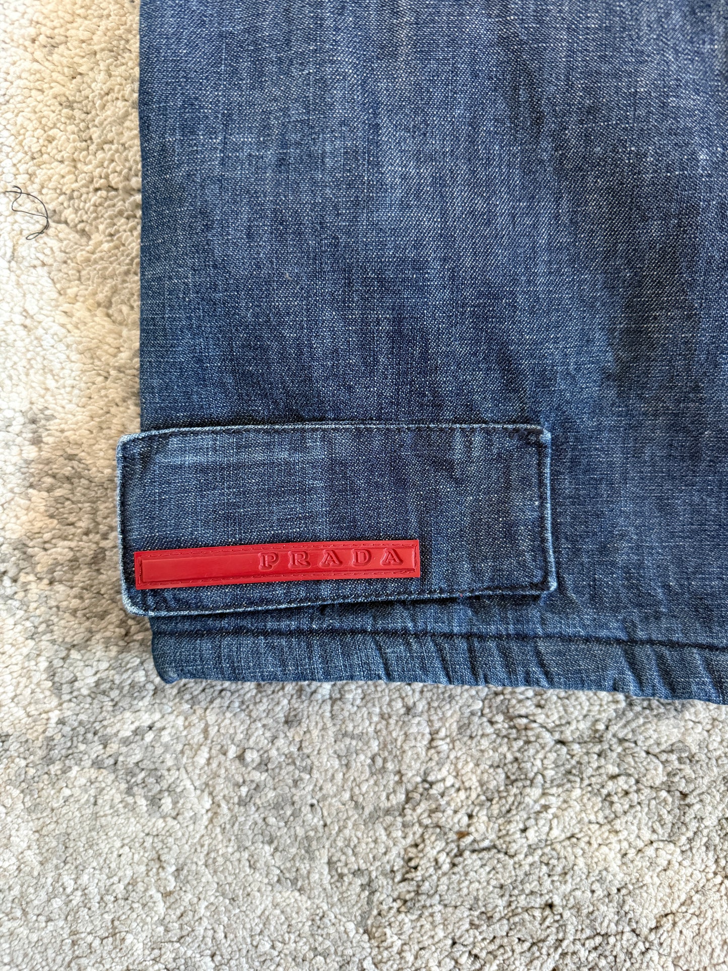 Prada 2000’s denim & fleece double knee jeans