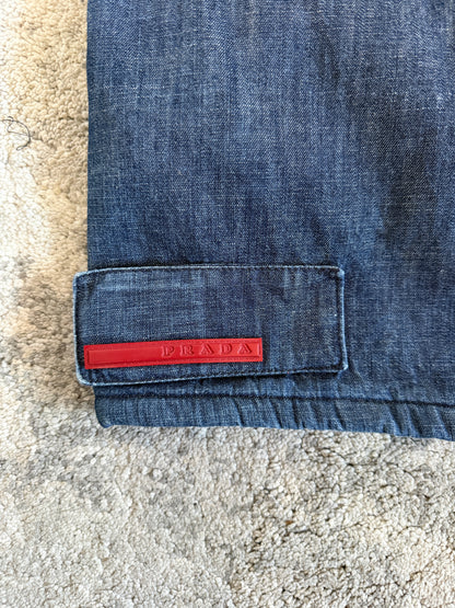 Prada 2000’s denim & fleece double knee jeans