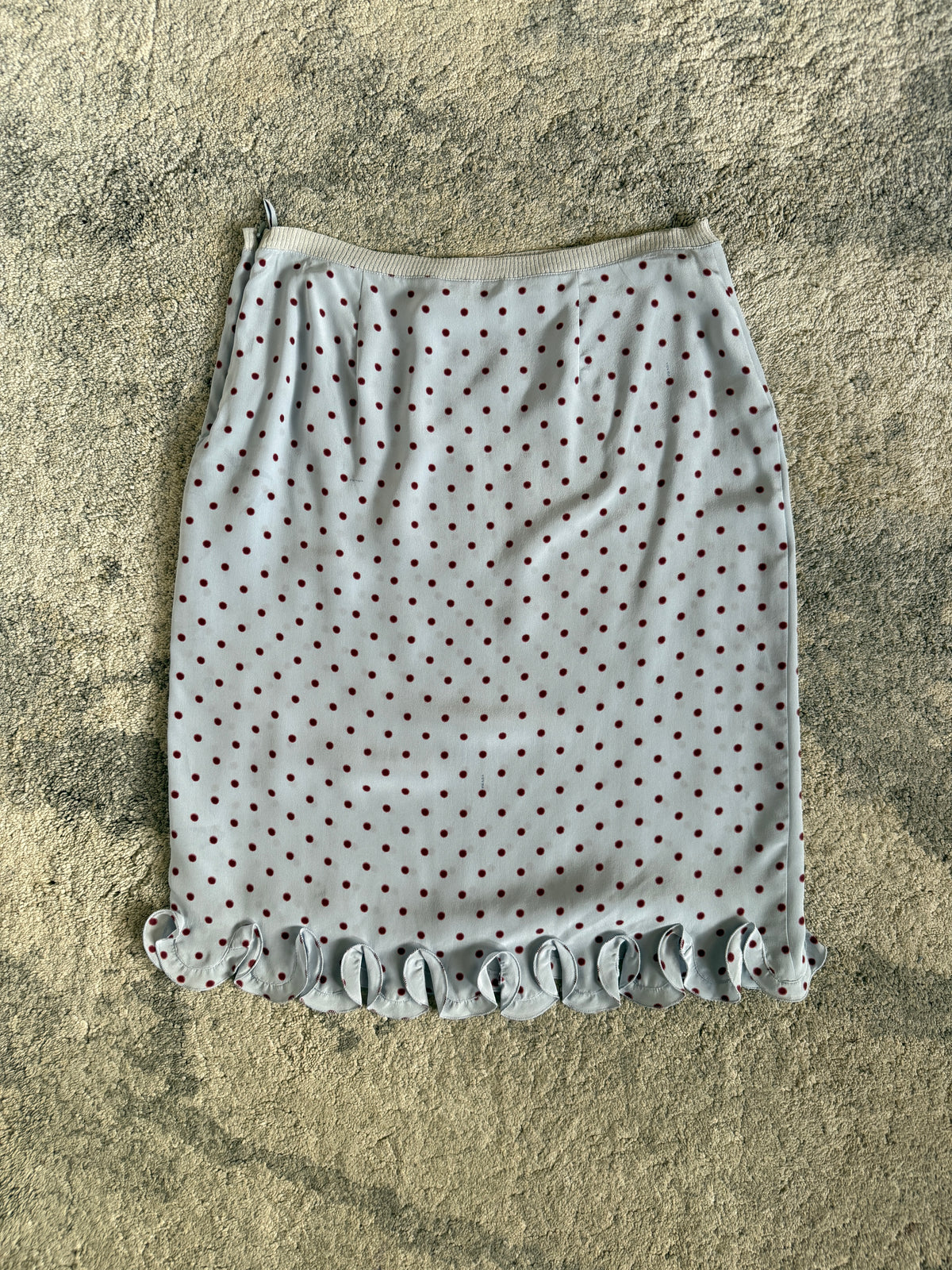 Prada SS2000 silk polkadot skirt