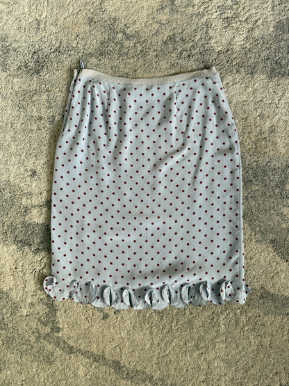 Prada SS2000 silk polkadot skirt