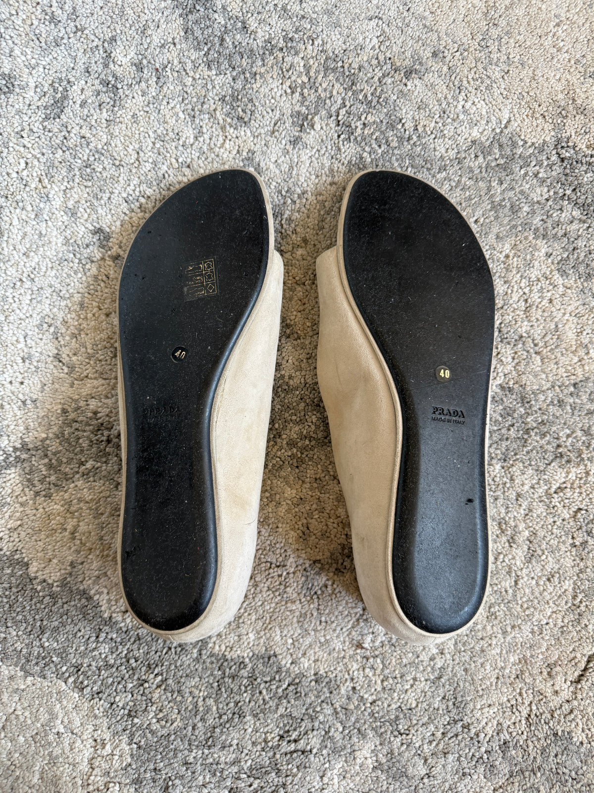 Prada SS2003 suede open ballet shoes