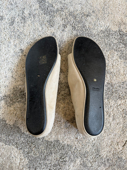 Prada SS2003 suede open ballet shoes