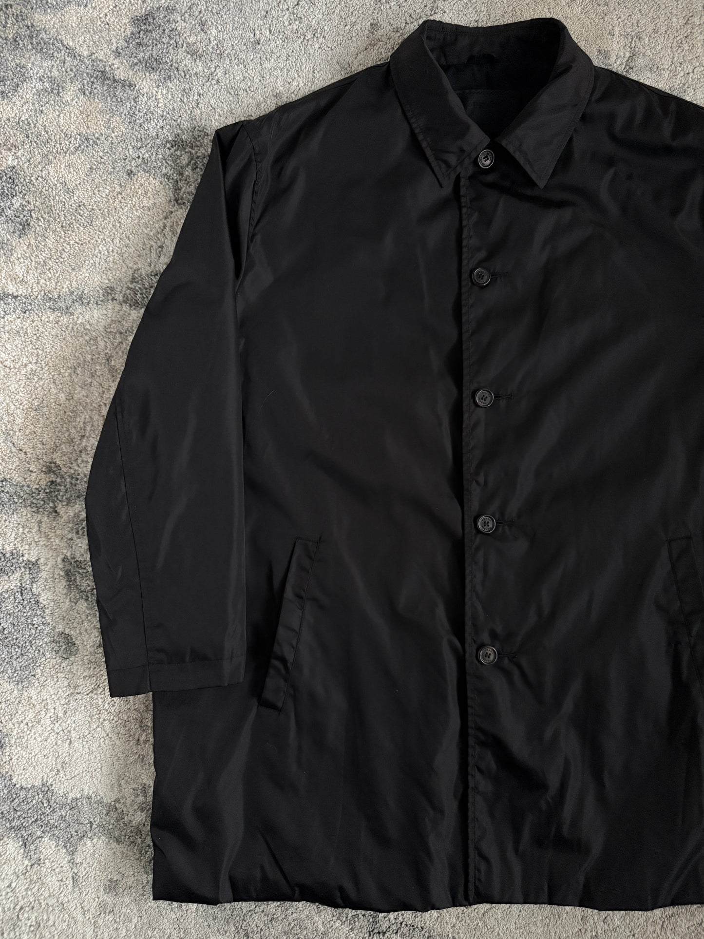Prada 1998 nylon mid length trench