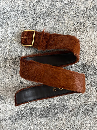Prada FW2017 cognac fur belt