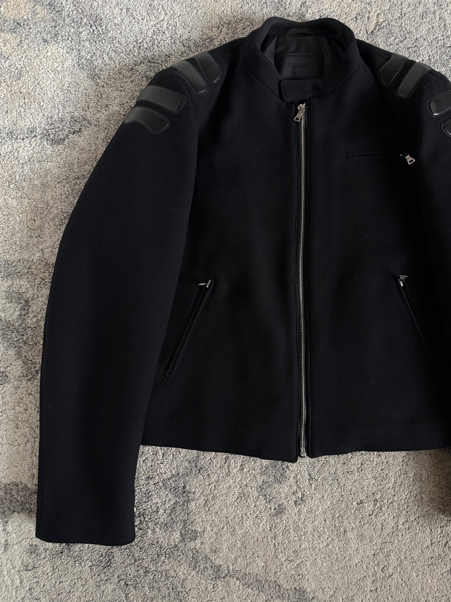 Prada FW1999 wool shoulder pads jacket
