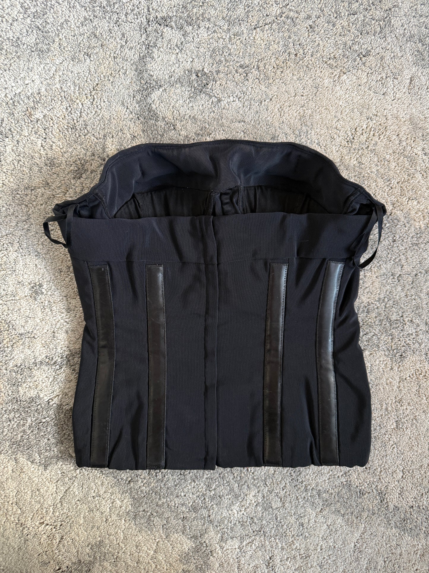 Gucci SS2001 mesh & leather corset by Tom Ford