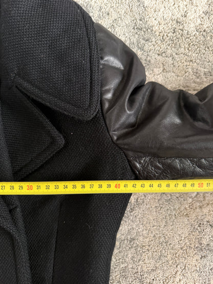 Balenciaga FW2002 mohair & wool with leather cuffs jacket