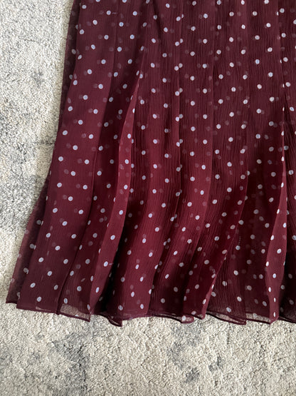 Prada SS2000 silk polka dot pleated skirt