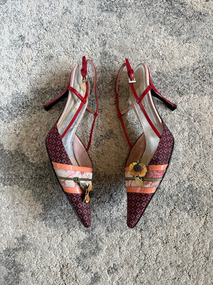 Prada SS2003 silk heels