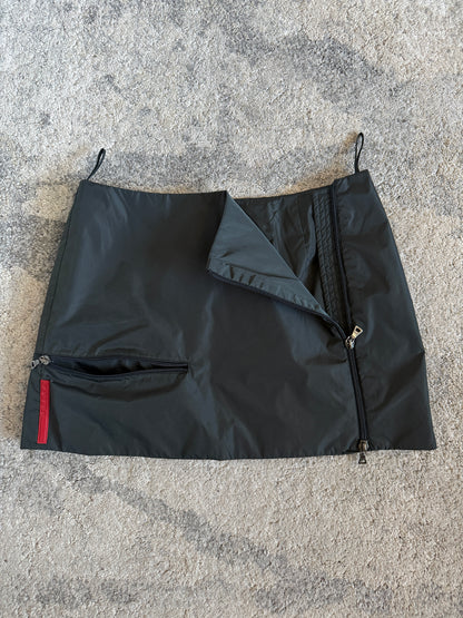 Prada 1999 padded nylon mini skirt