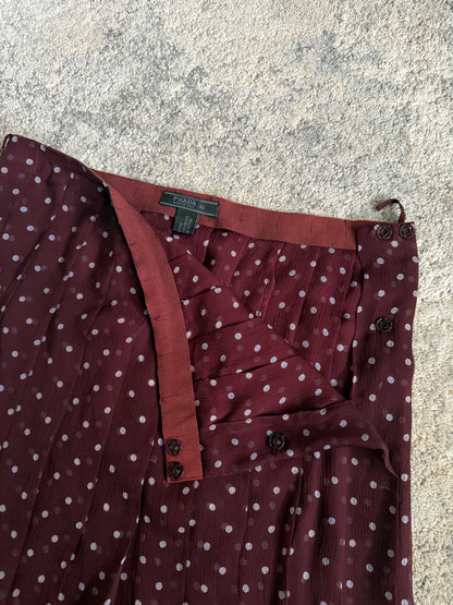 Prada SS2000 silk polka dot pleated skirt