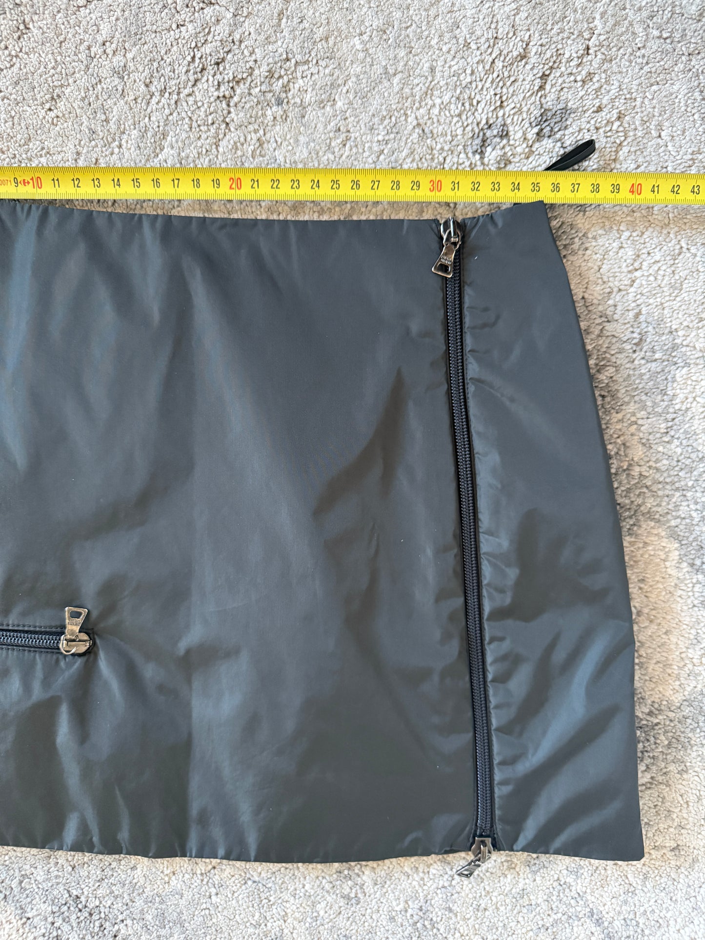 Prada 1999 padded nylon mini skirt