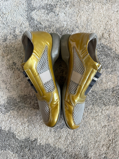 Prada SS2000 mesh & patent leather shoes