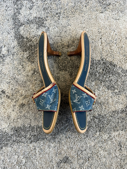 Louis Vuitton 2000’s denim mules
