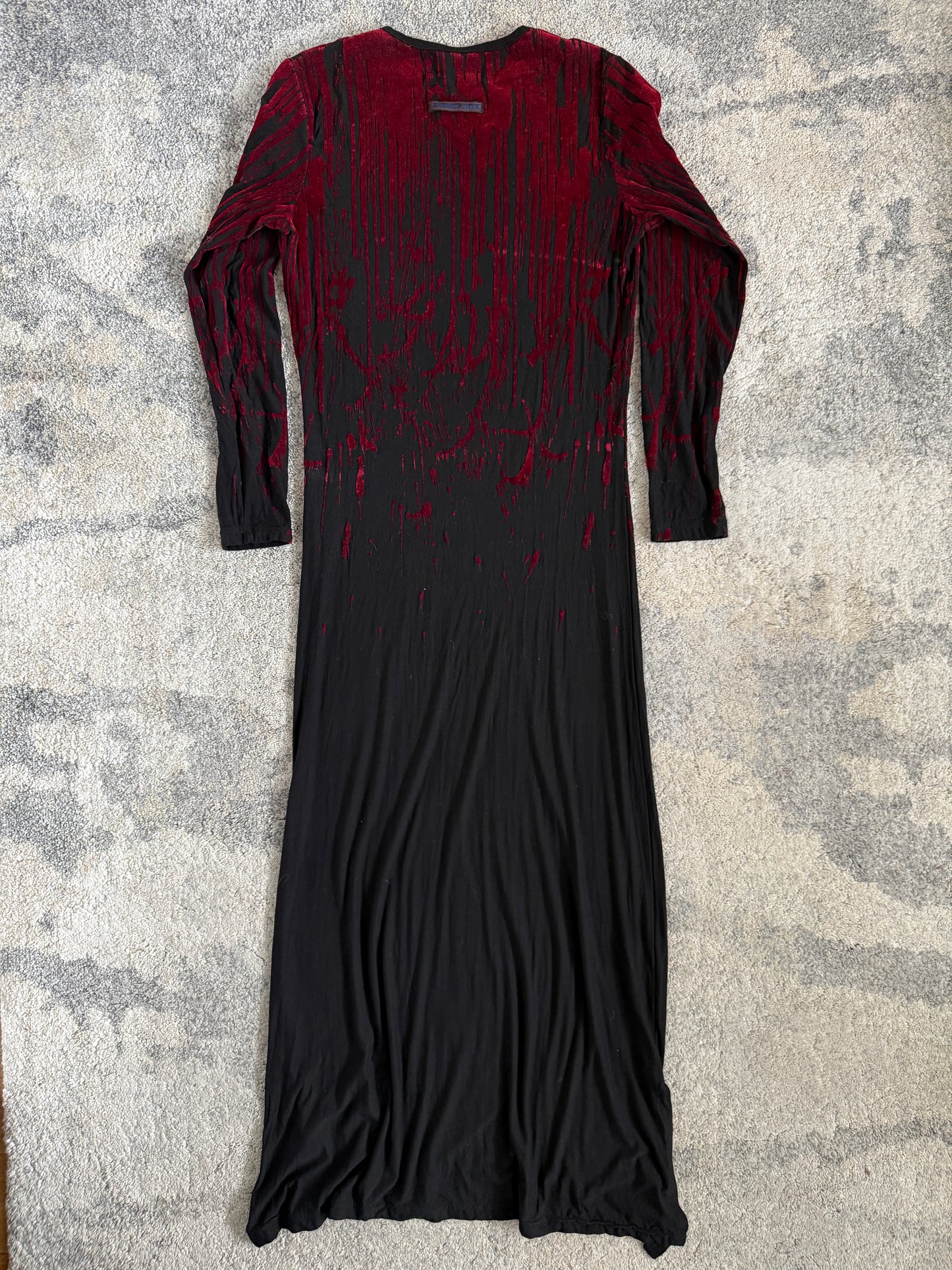 Jean Paul Gaultier FW1998 velvet blood drop dress