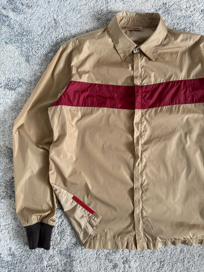 Prada 2000 nylon zip shirt with wool cuffs