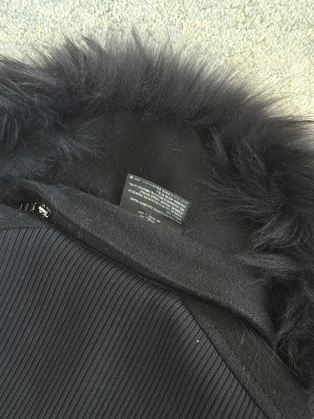 Prada FW2000 nylon jacket with fur collar