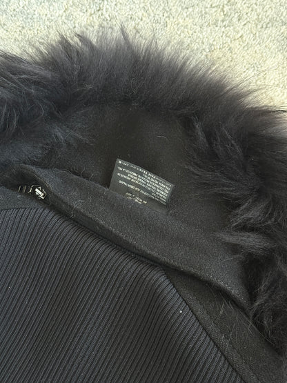 Prada FW2000 nylon jacket with fur collar