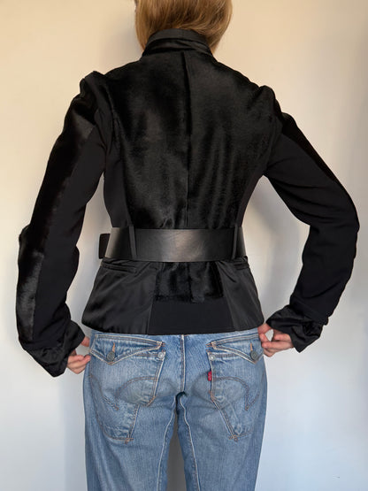 Prada 2000’s pony hair & nylon jacket