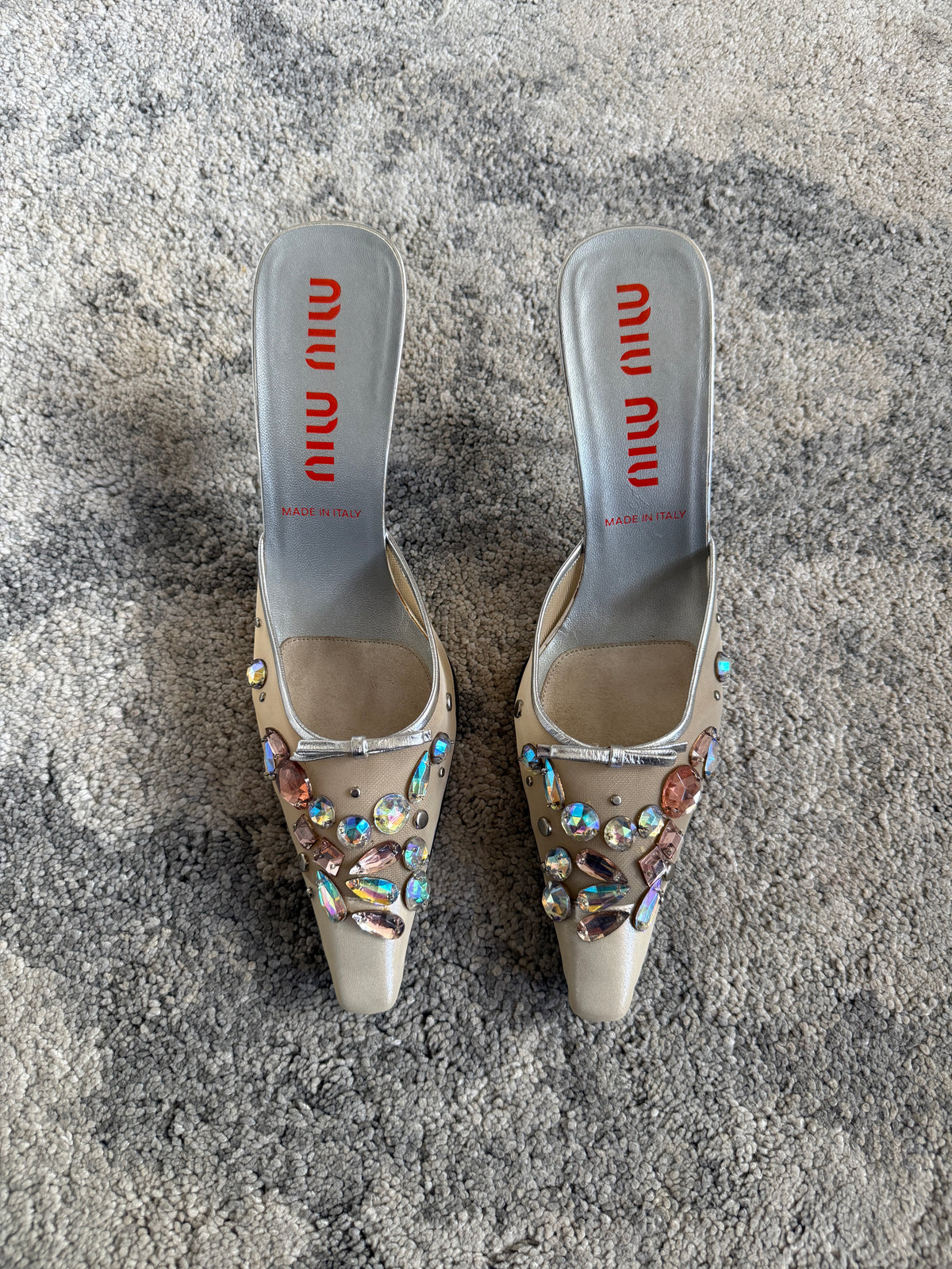 Miu Miu 2000’s mesh cristals mules