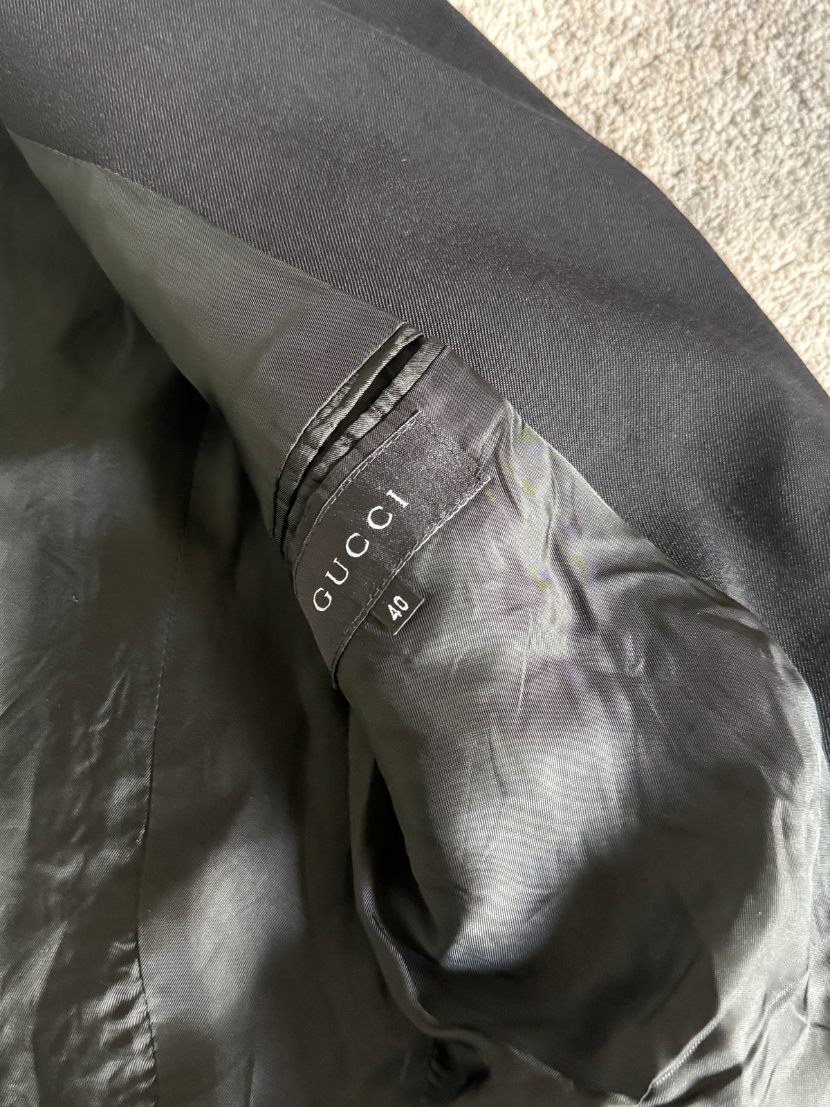 Gucci FW1999 asymetric wool jacket by Tom Ford
