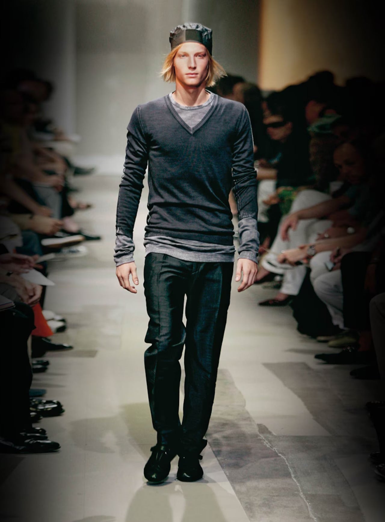Prada SS2006 dye wool & cashmere V sweater