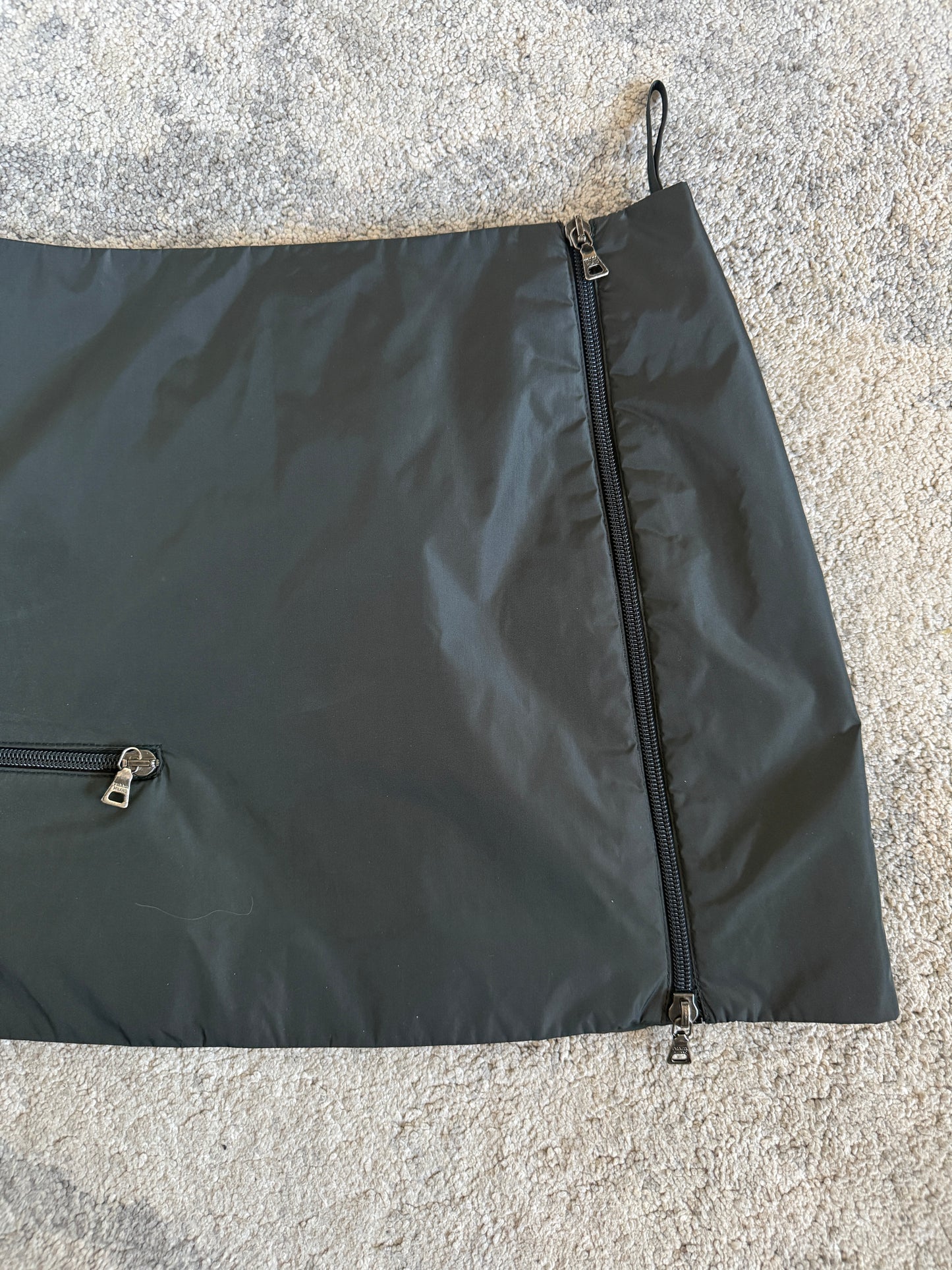Prada 1999 padded nylon mini skirt