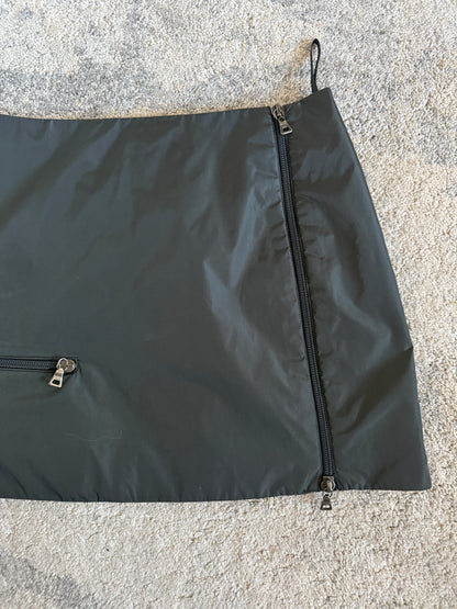 Prada 1999 padded nylon mini skirt