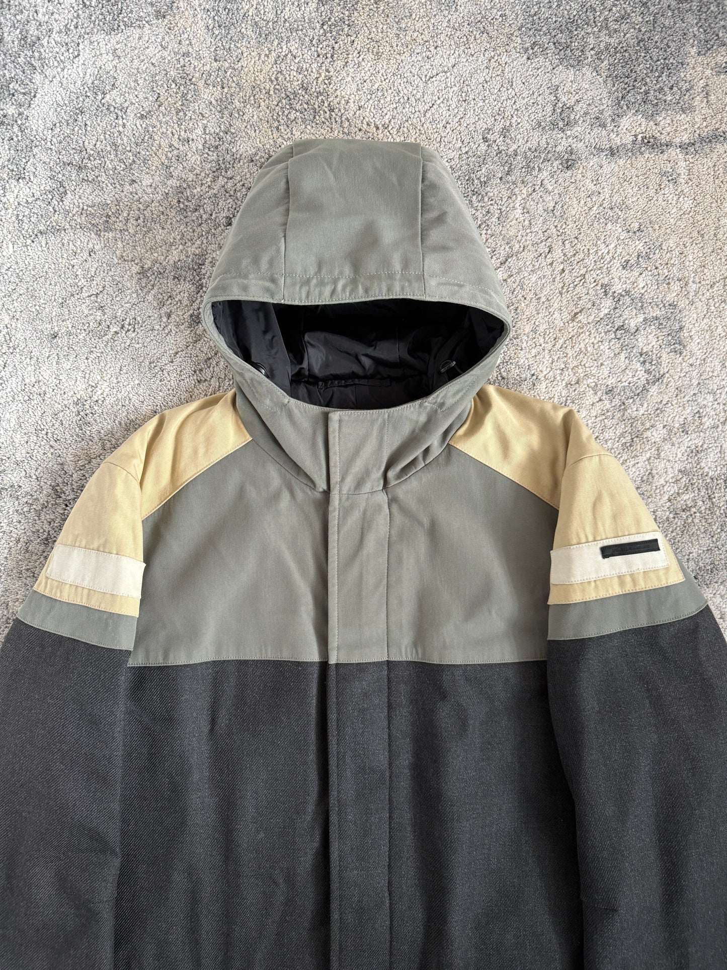 Prada FW2007 colorblock wool long coat