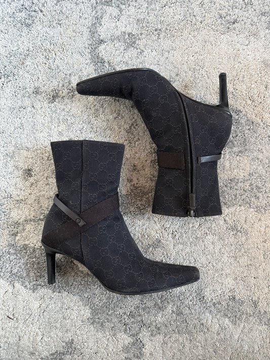 Gucci 2000’s monogram mid boots heels