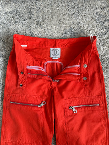 Chanel SS2002 cotton zip pants