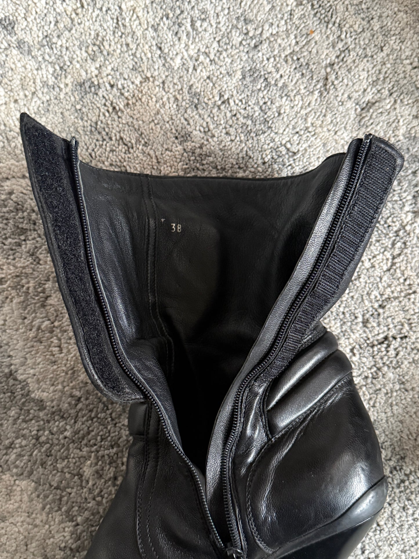 Miu Miu 1999 leather motorcycle heels boots
