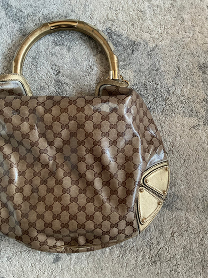Gucci 2008 waxed monogram Indy bag