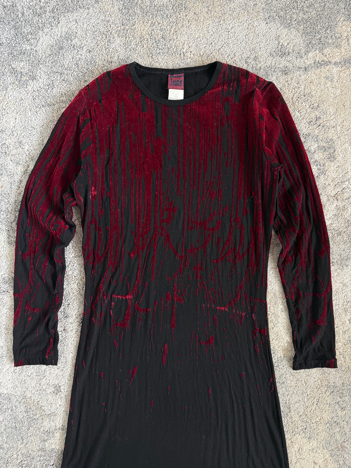 Jean Paul Gaultier FW1998 velvet blood drop dress