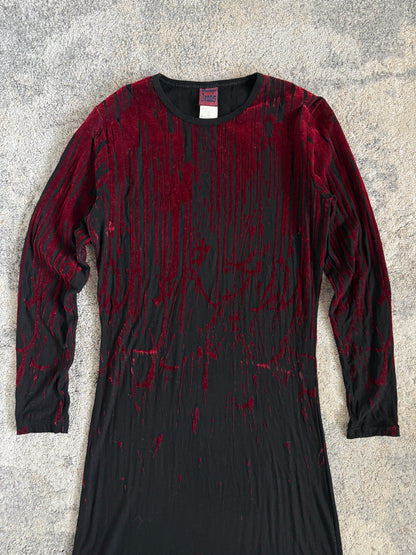 Jean Paul Gaultier FW1998 velvet blood drop dress