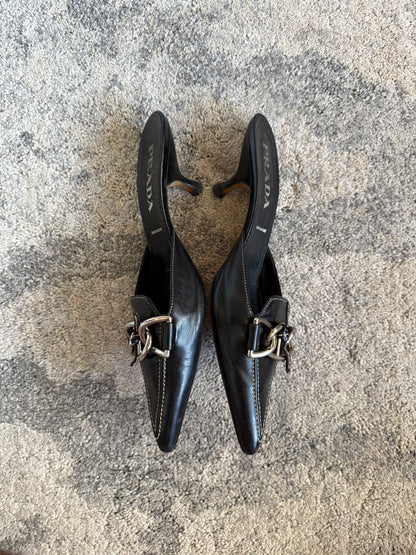 Prada 2000’s chain heels mules