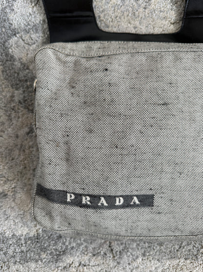 Prada SS1999 linen & leather backpack