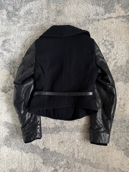 Balenciaga FW2002 mohair & wool with leather cuffs jacket