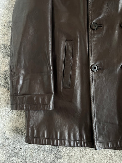Prada FW1998 double breasted leather jacket