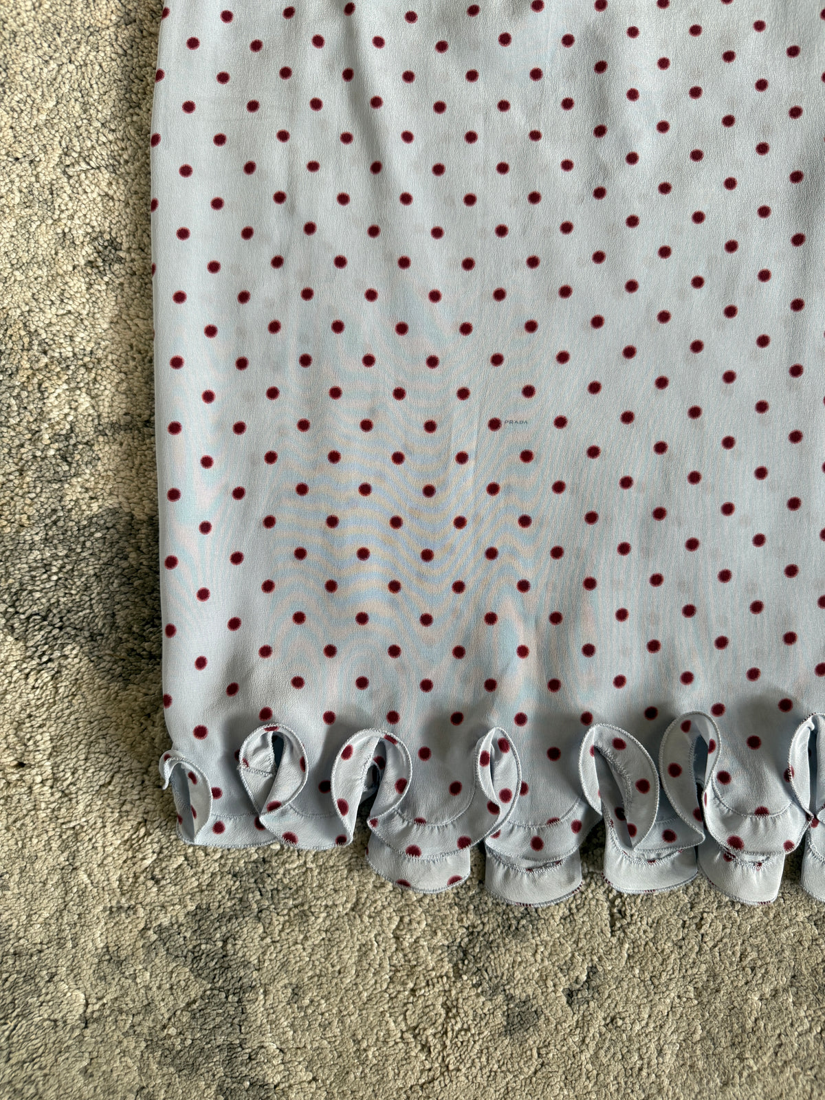 Prada SS2000 silk polkadot skirt
