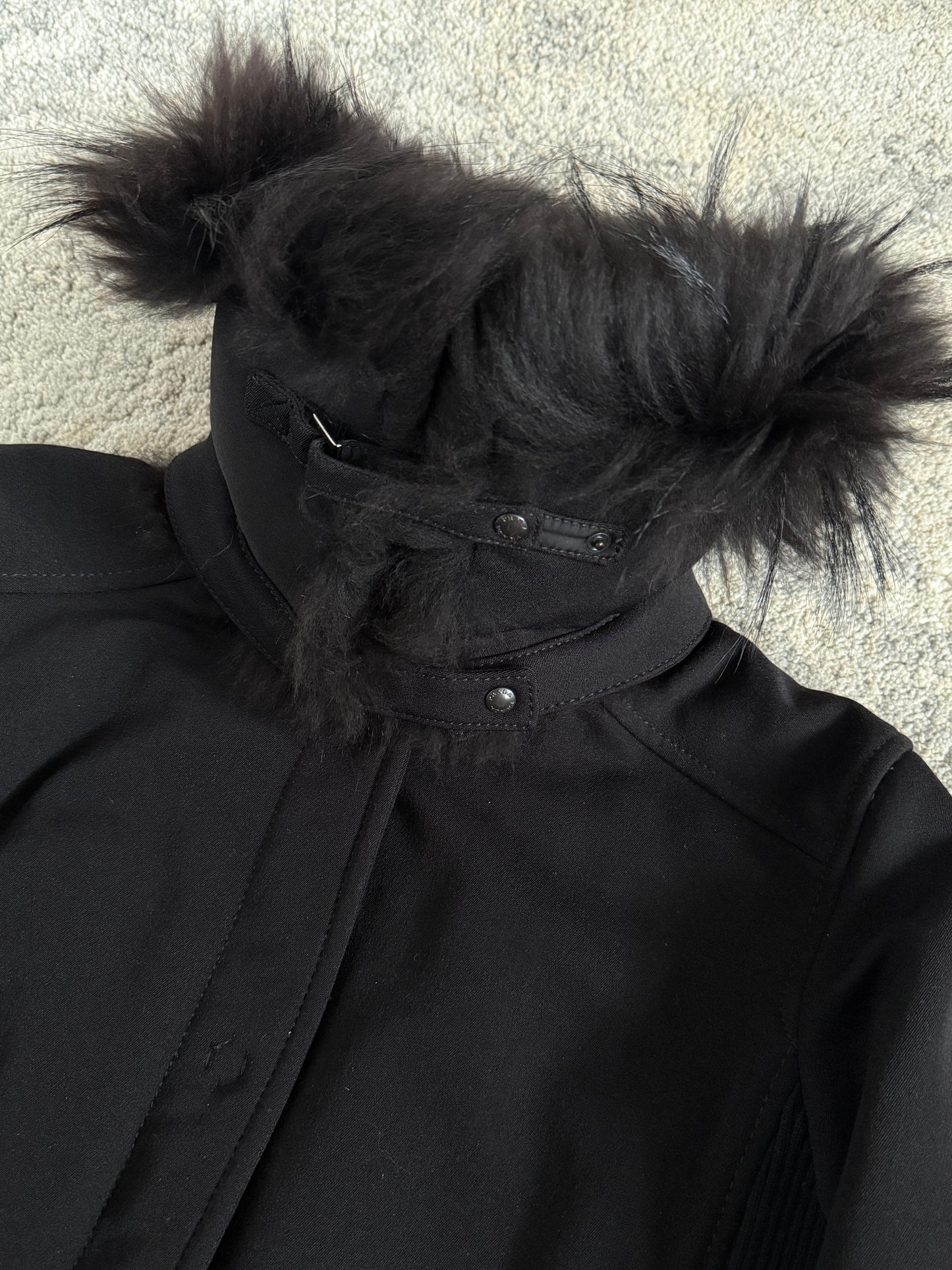 Prada FW2000 nylon with removable fur collar