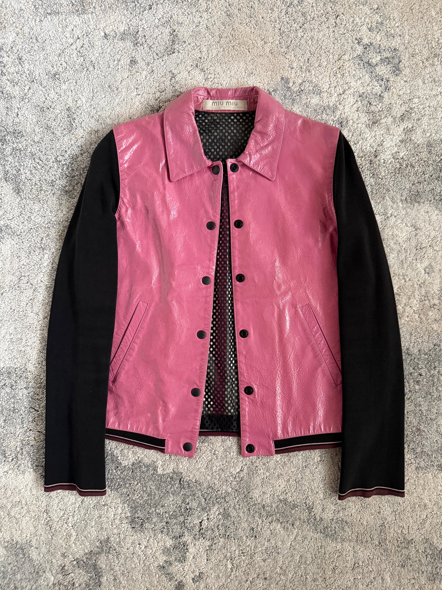 Miu Miu SS2000 patent leather jacket