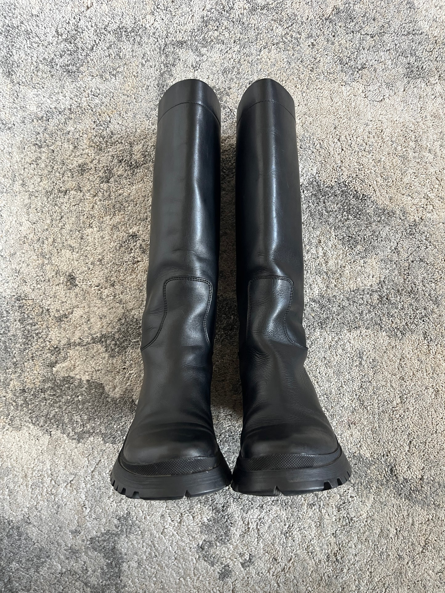 Prada FW2004 leather combat boots