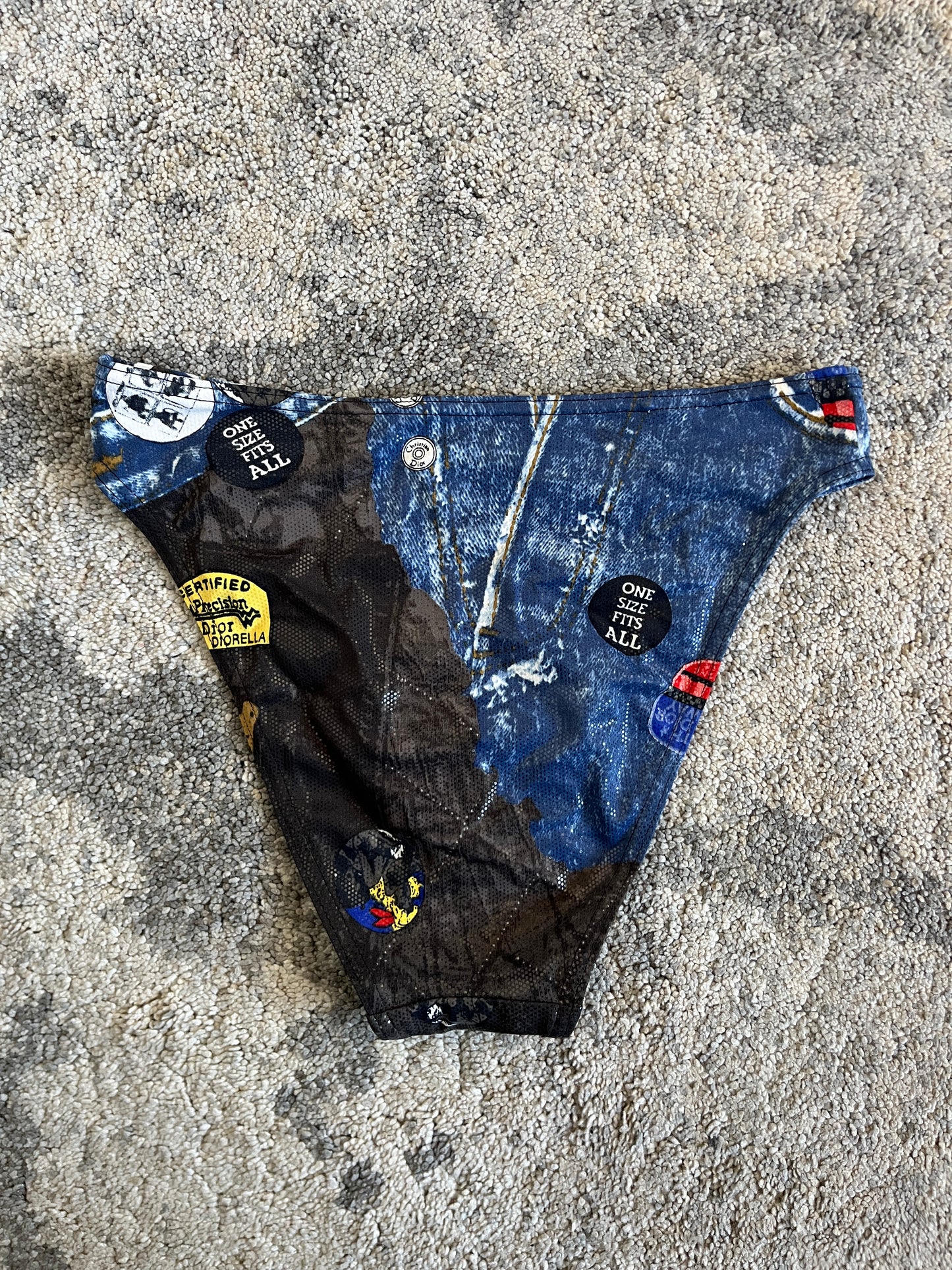 Dior 2002 diorella trompe l’œil denim swimwear set