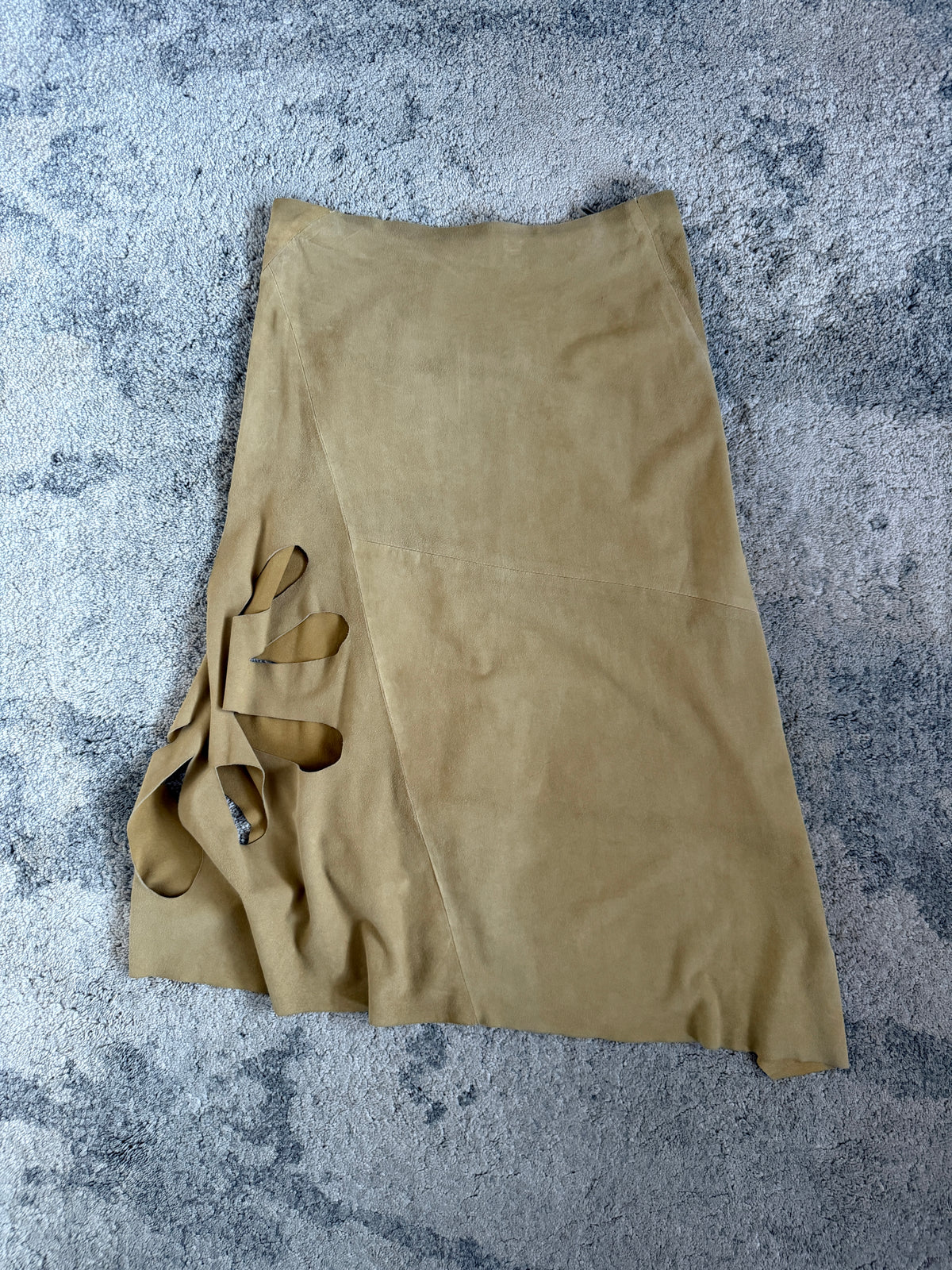Gucci SS2002 suede leather skirt