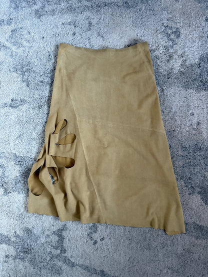 Gucci SS2002 suede leather skirt