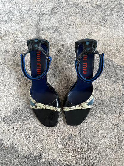 Miu Miu 1999 python & mesh heels