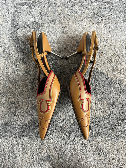 Miu Miu 2000’s cowboy slingback heels