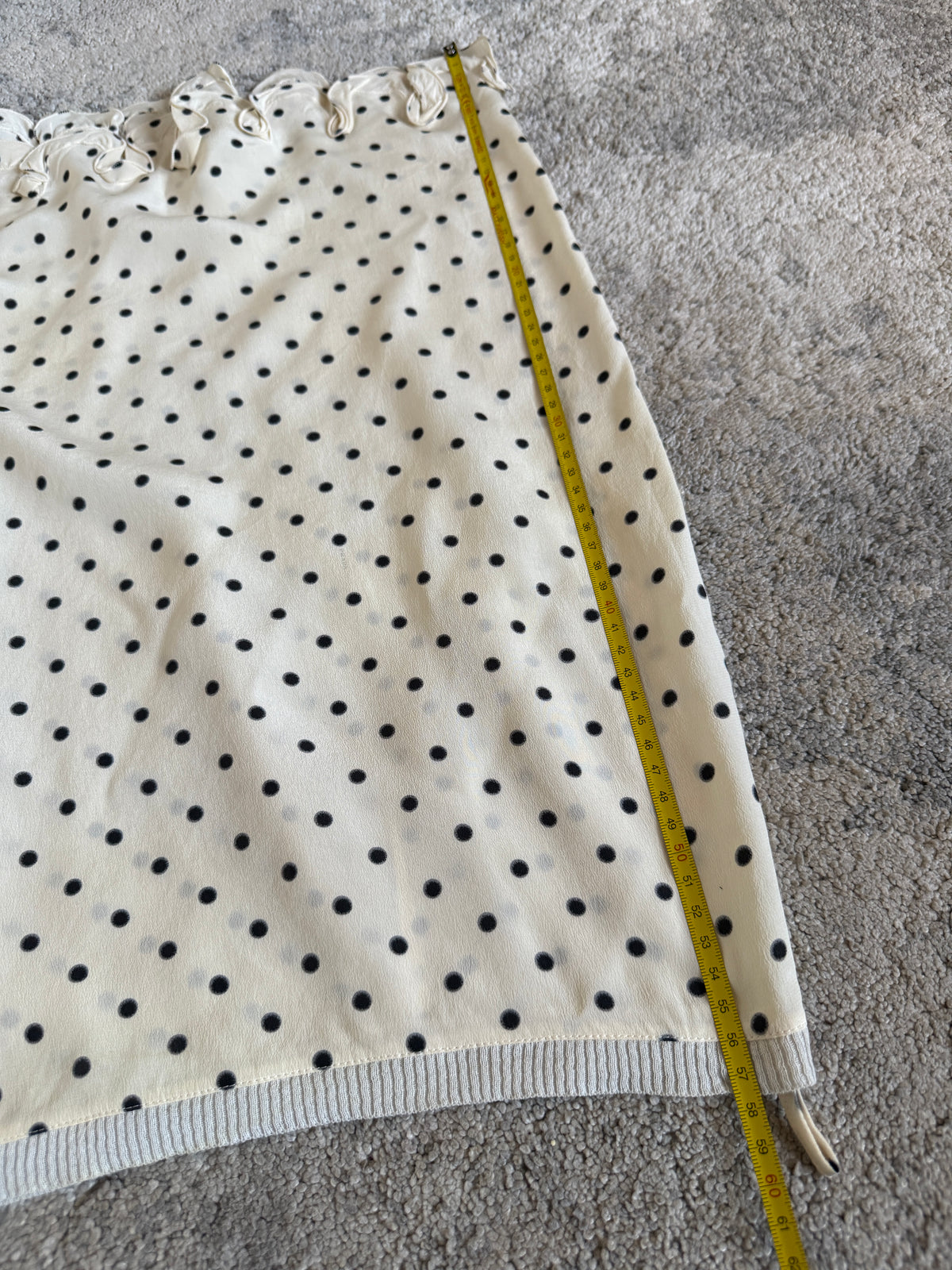 Prada SS2000 silk polkadot skirt