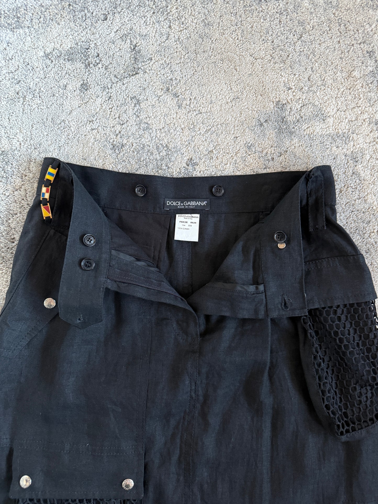 Dolce & Gabbana 2000’s linen cargo pocket skirt